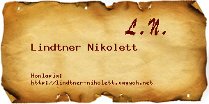 Lindtner Nikolett névjegykártya